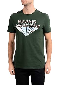 Versace Collection Men's Green Graphic Crewneck T-Shirt Sz